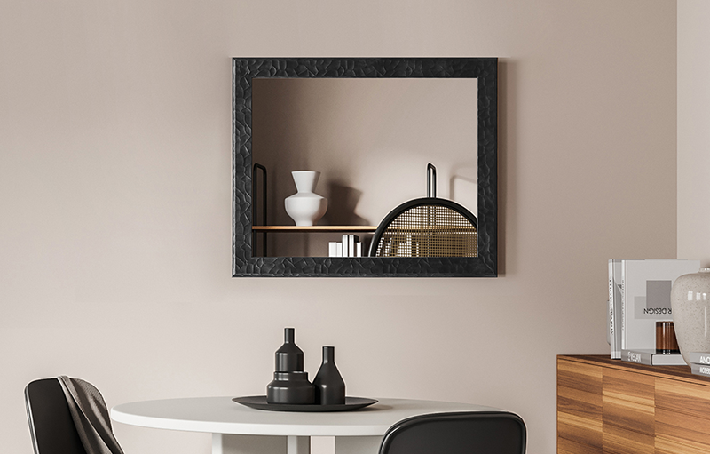 black embossed wall mirror ideas