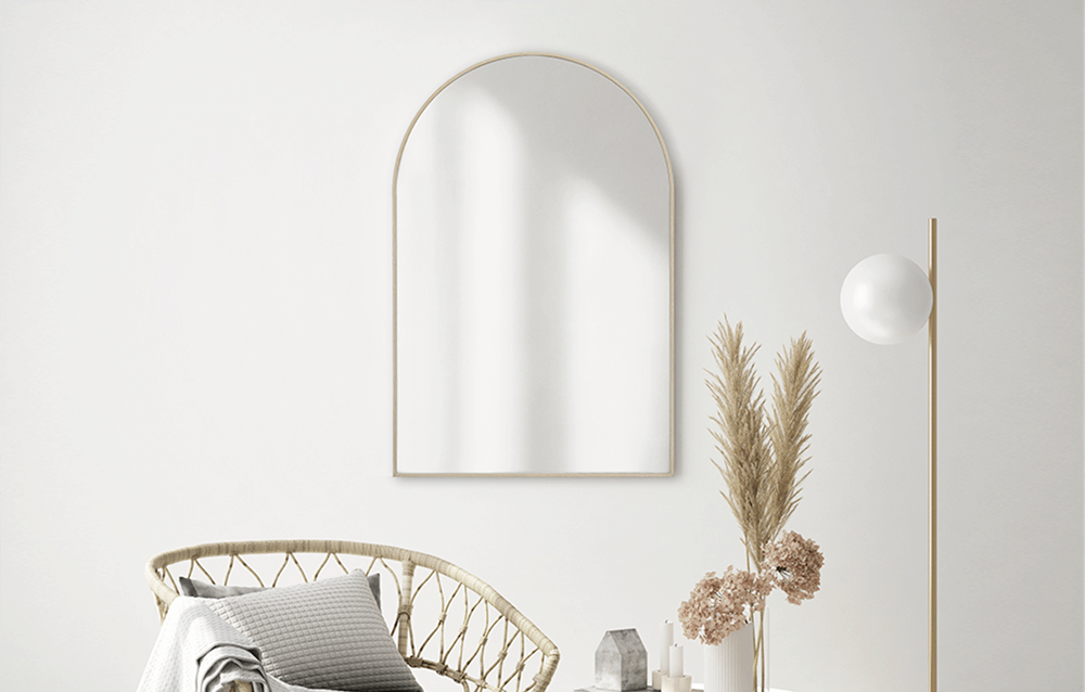 arched aluminum wall mirror ideas for wall decor