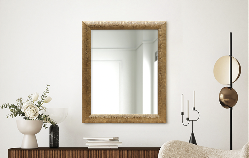 gold embossed mirror frame ideas for wall decoration