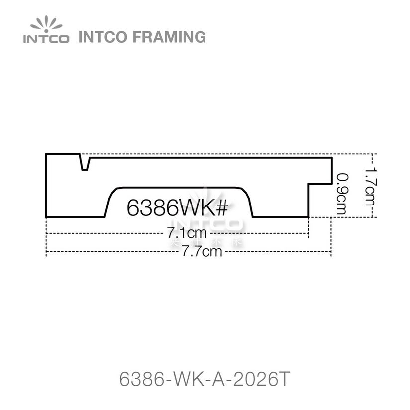 6386-WK-A-2026T series PS mirror frame moulding profile