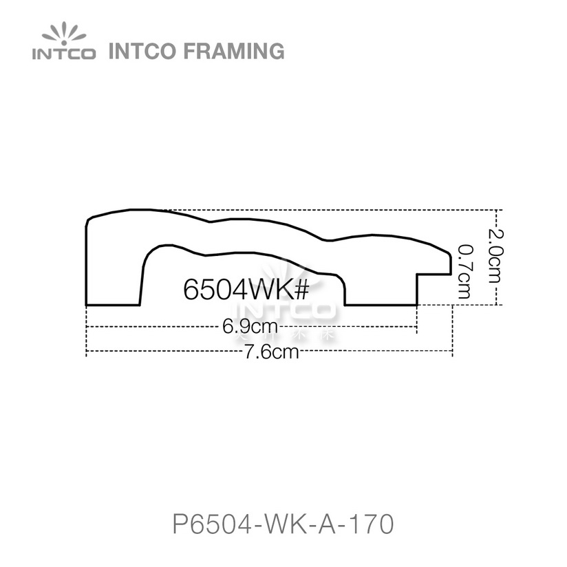 P6504-WK series PS patina mirror frame moulding profile