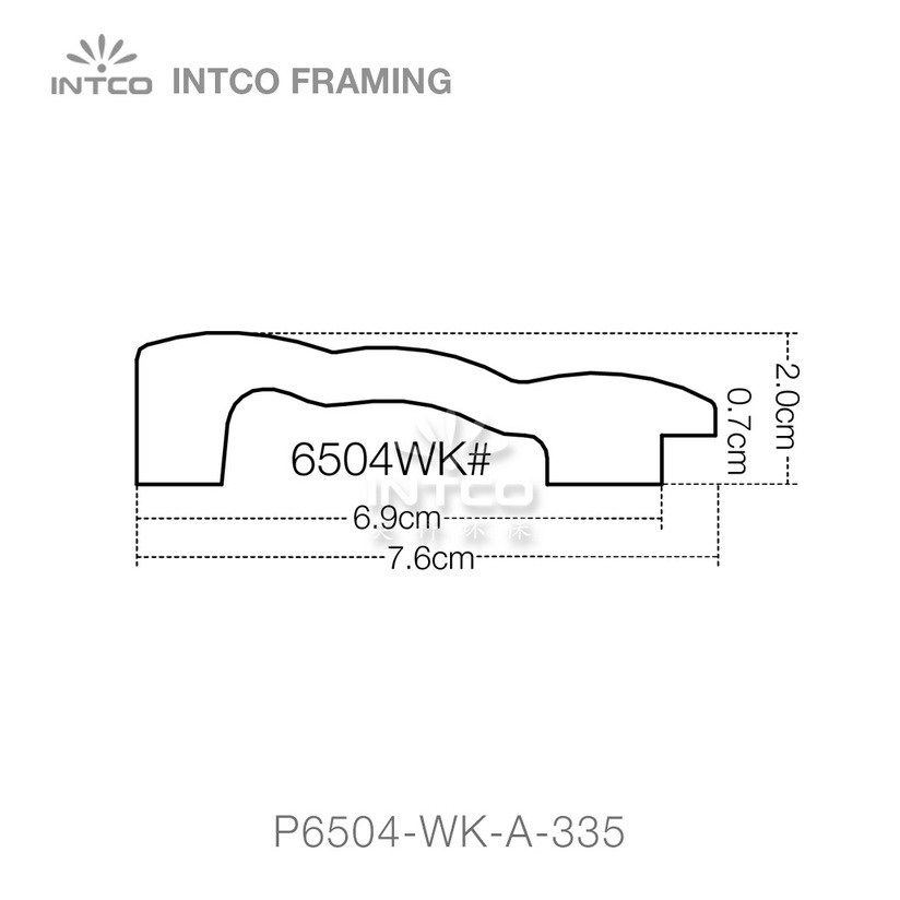 P6504-WK series PS patina mirror frame moulding profile