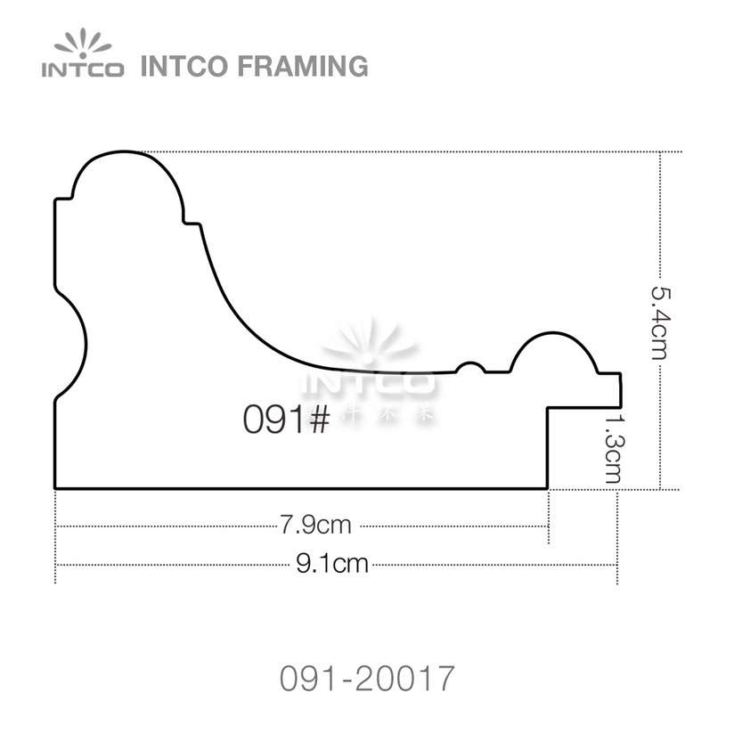 091 series PS picture frame moulding profile