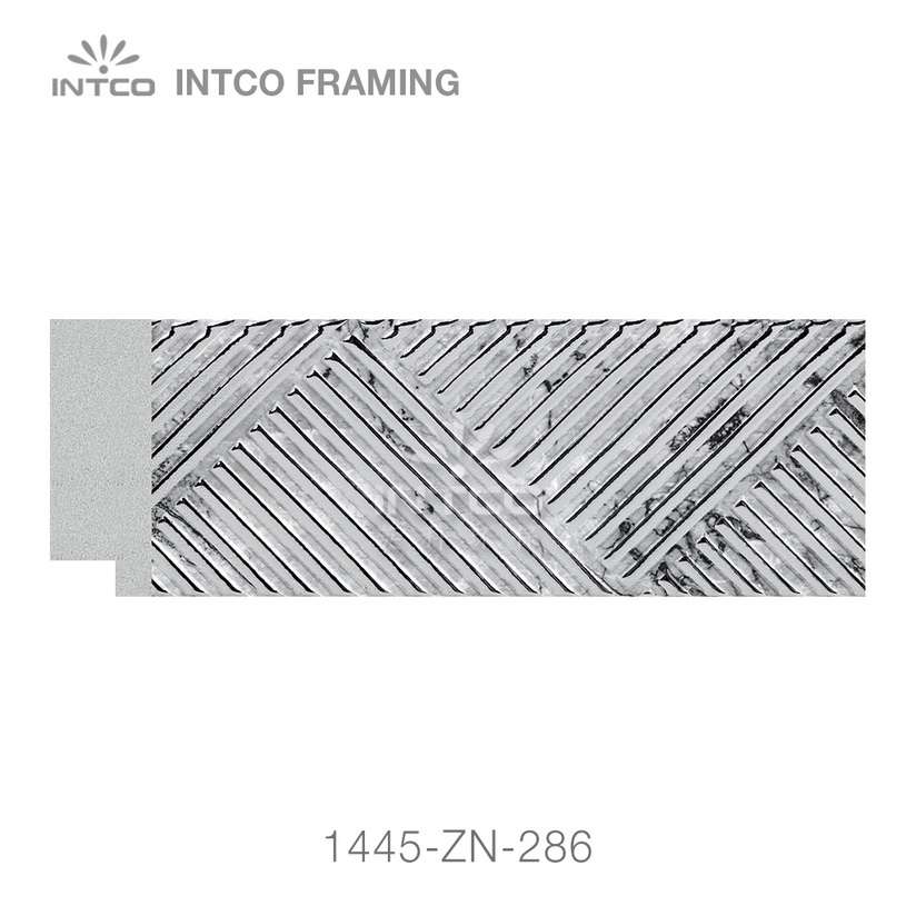 INTCO 1445-ZN-286 silver picture frame moulding for sale by the foot