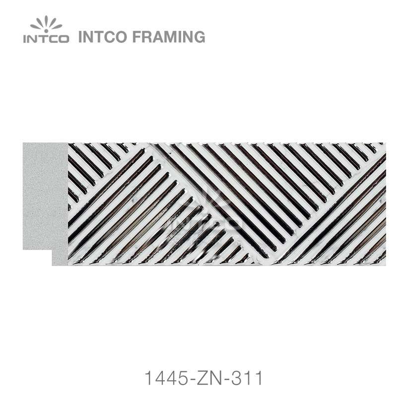 INTCO 1445-ZN-311 silver picture frame moulding for sale by the foot