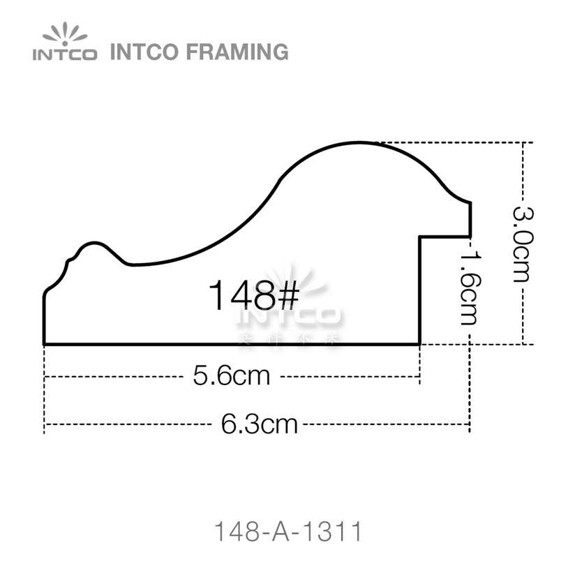 INTCO 148 series PS wedding photo frame moulding profile