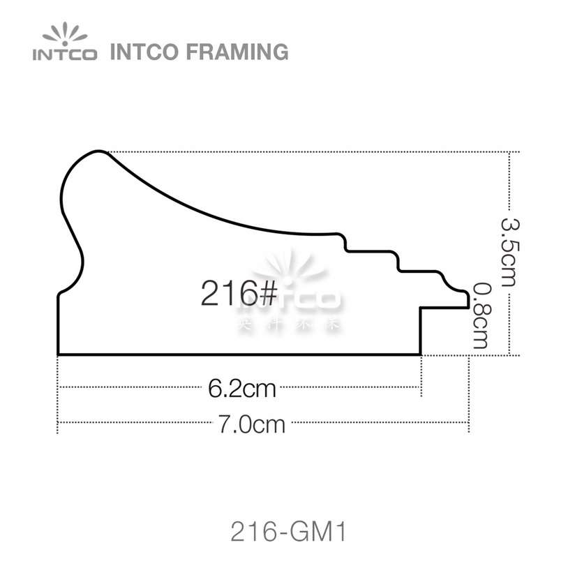 216 series PS picture frame moulding profile