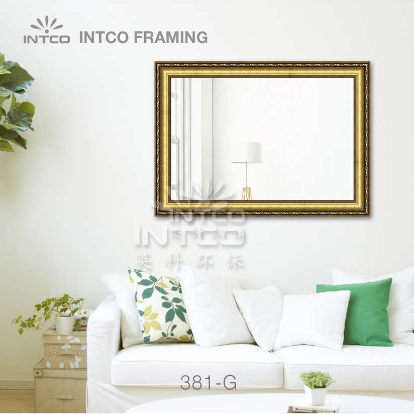 Application of 381-G mouldings for wall mirror frame making