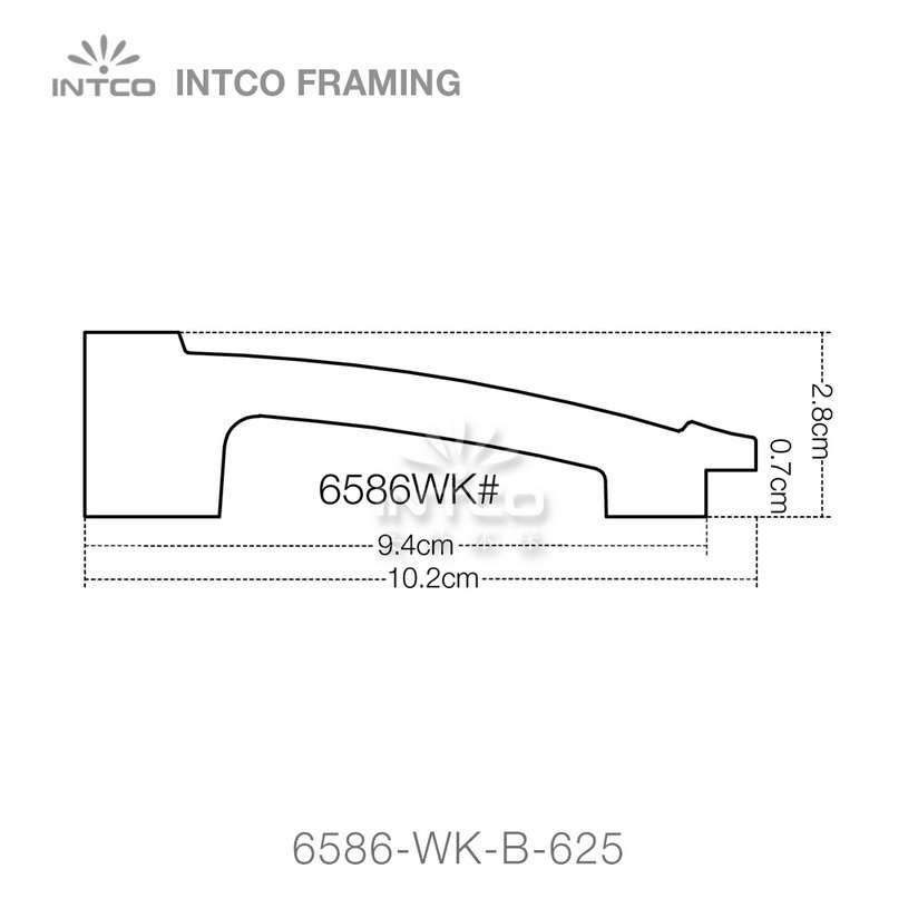 6586-WK series PS mirror frame moulding profile