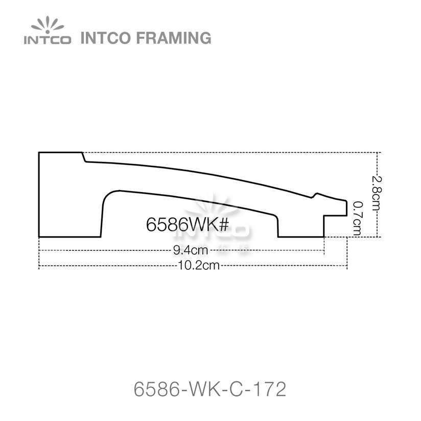 6586-WK series PS mirror frame moulding profile