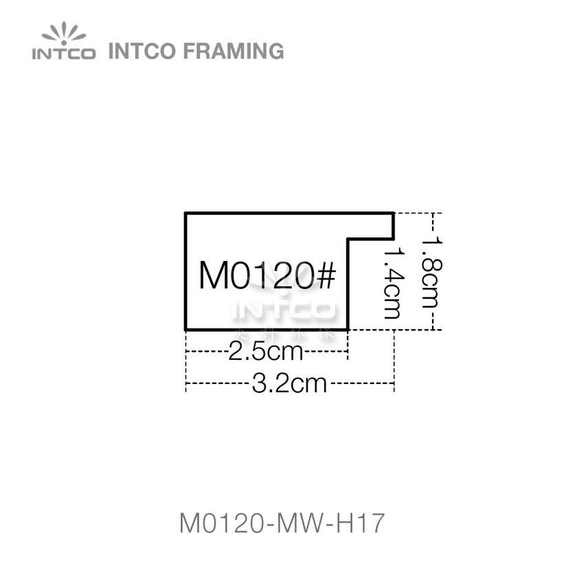 #M0120 1-1/4 Inch MDF picture frame moulding profiles