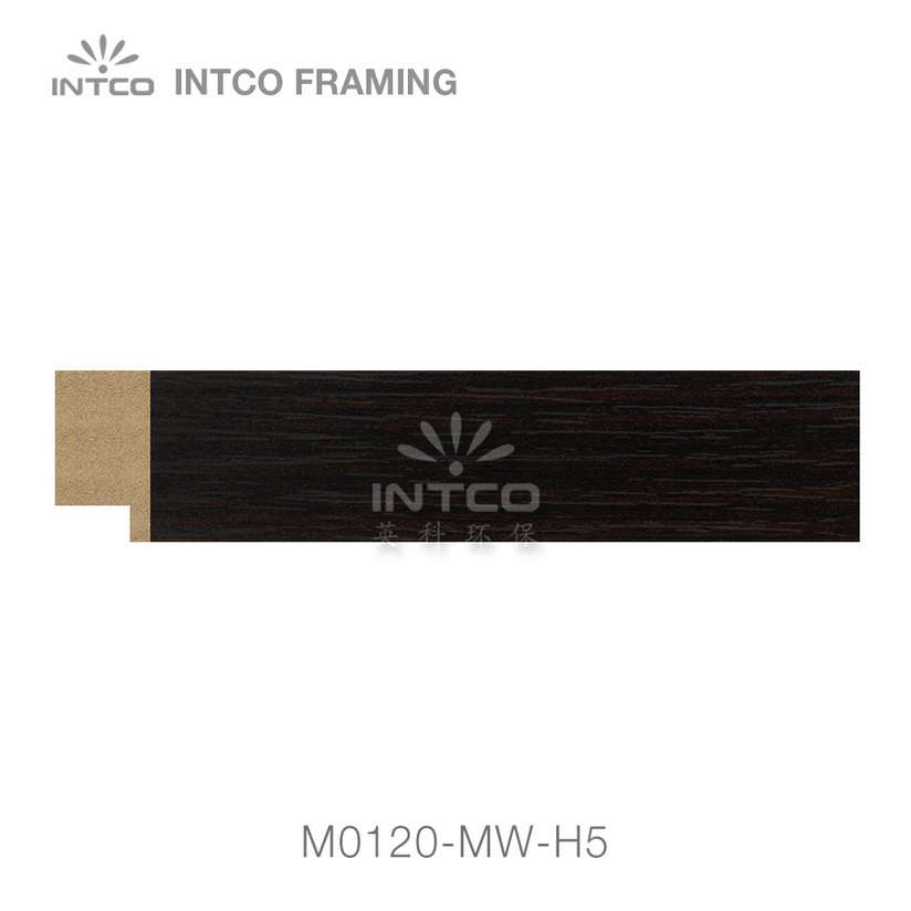 M0120-MW-H5 MDF black picture frame moulding swatch sample