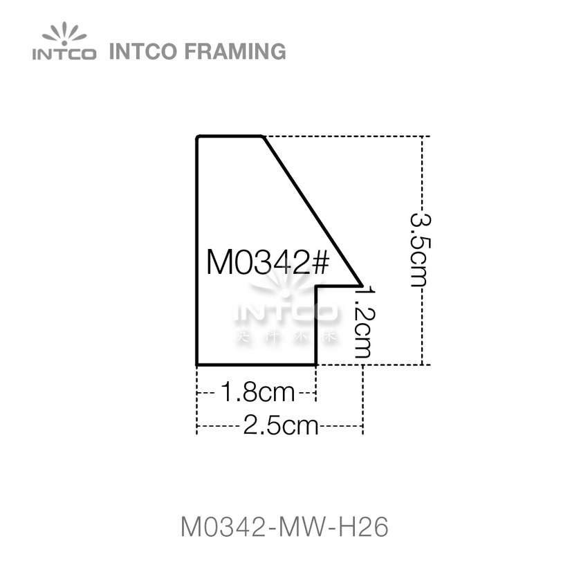 M0342 series MDF picture frame moulding profile
