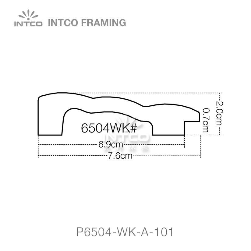 P6504-WK series PS patina mirror frame moulding profile