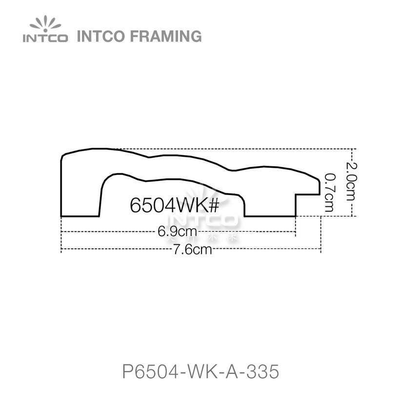 P6504-WK series PS patina mirror frame moulding profile