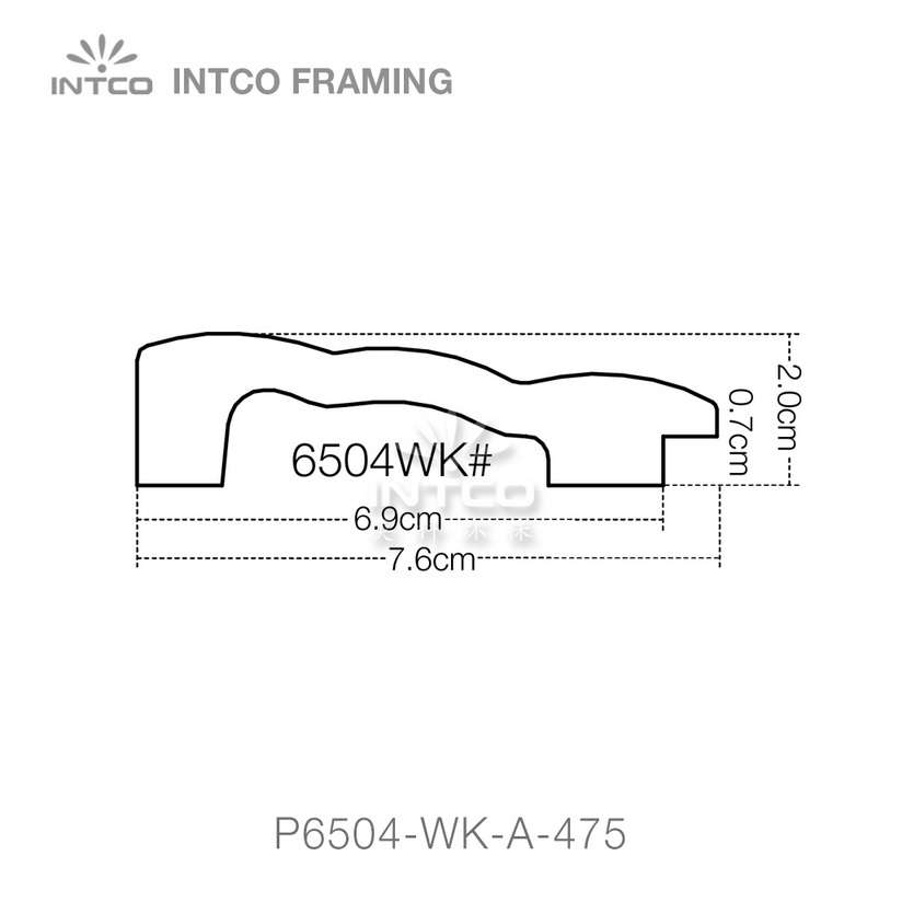 P6504-WK series PS patina mirror frame moulding profile