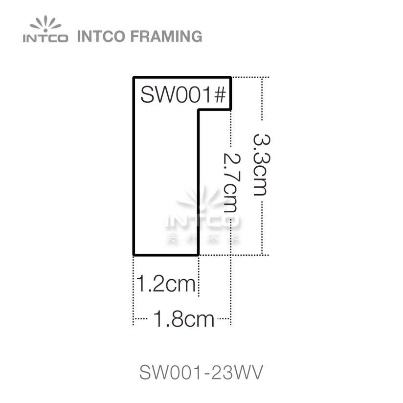 SW001 series wood picture frame moulding profile