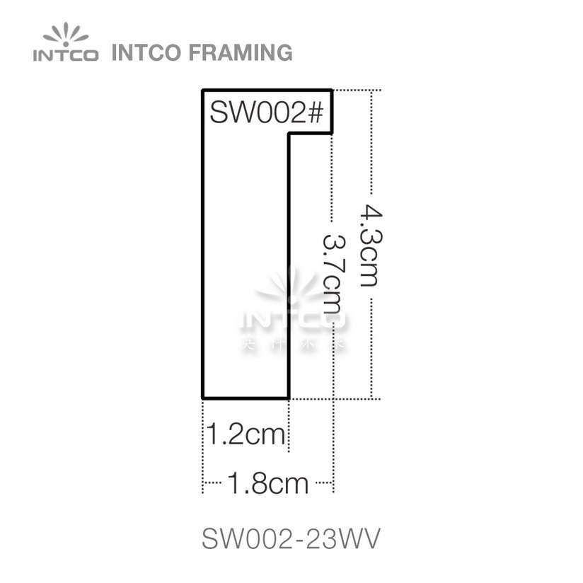 SW002 series wood picture frame moulding profile