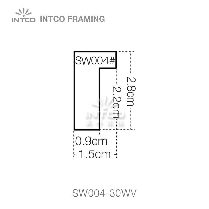 SW004 series wood picture frame moulding profile