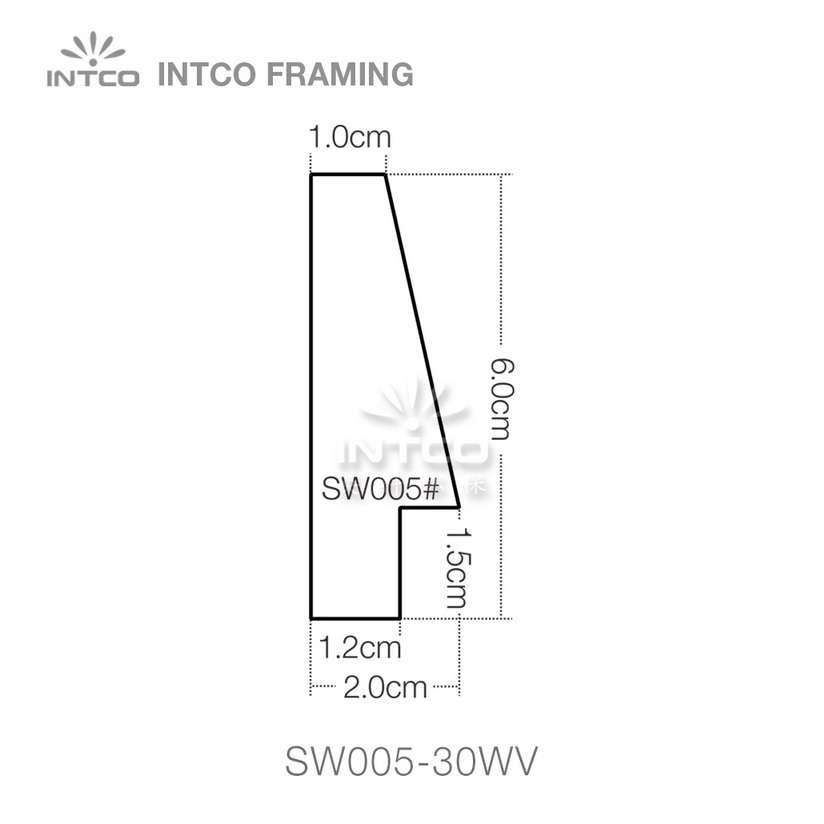 SW005 series wood picture frame moulding profile