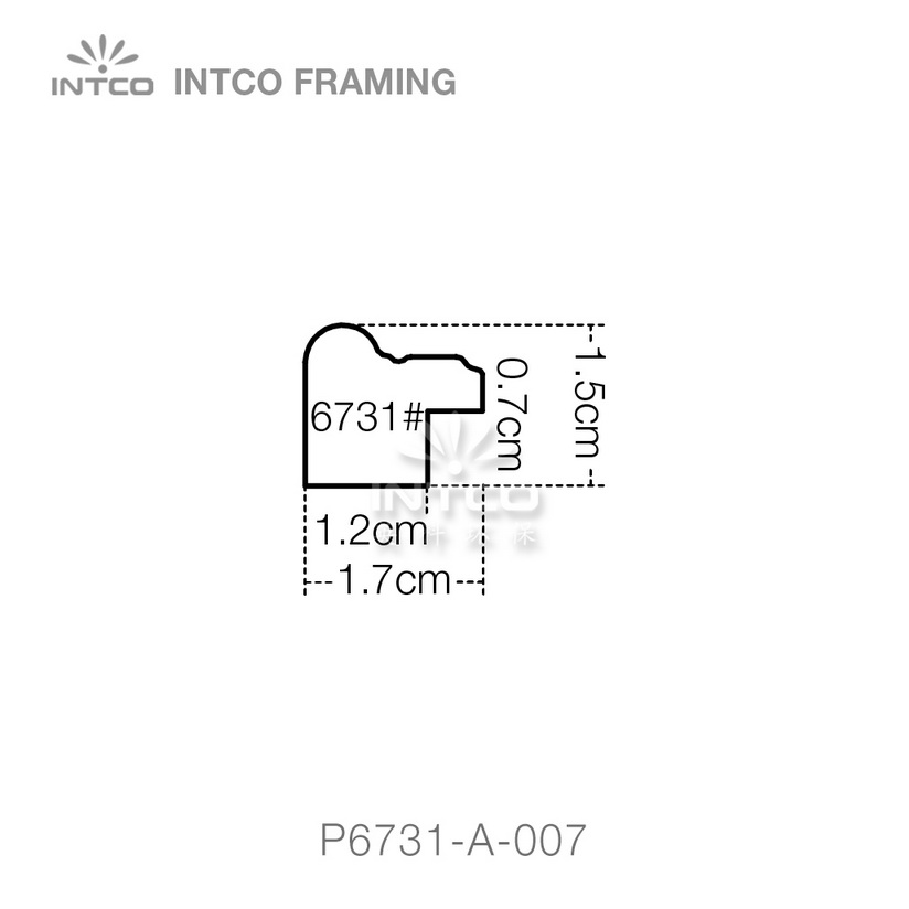 P6731 series PS patina photo frame moulding profile
