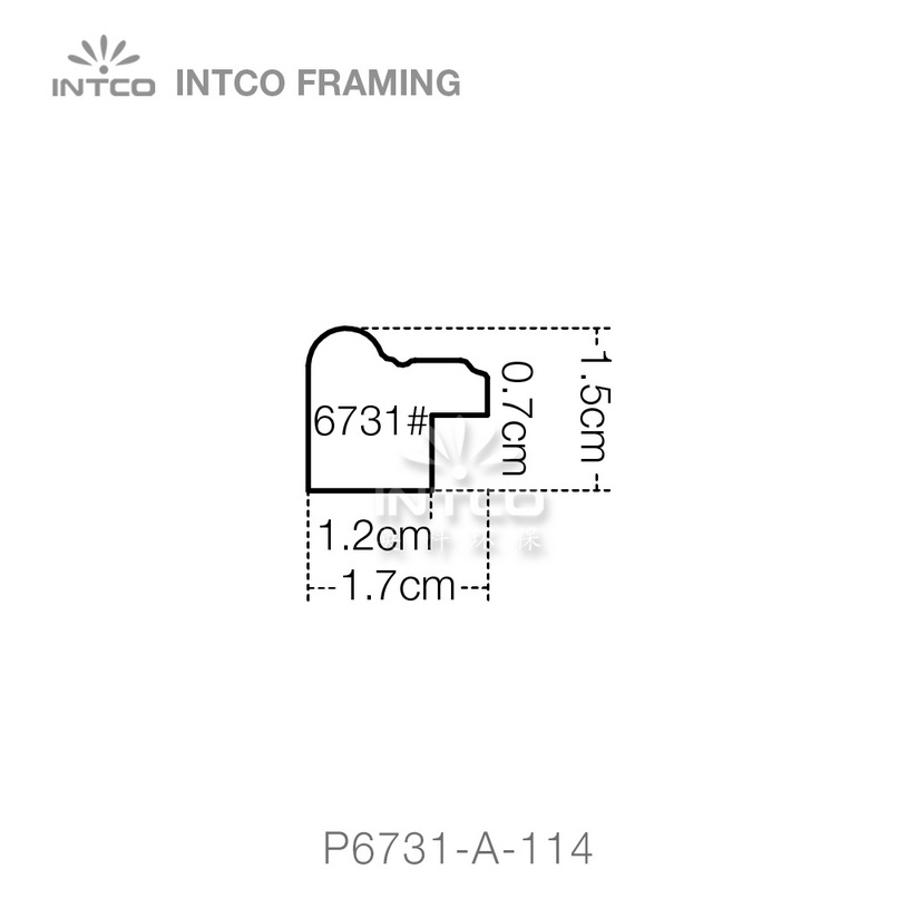 P6731 series PS patina photo frame moulding profile