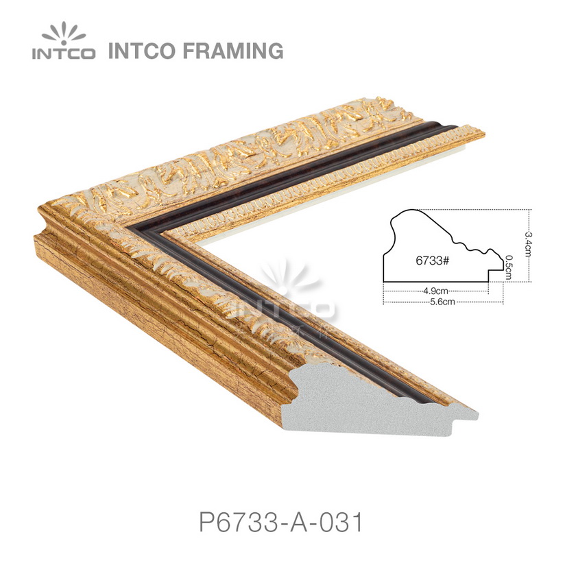P6733-A-031 PS patina picture frame moulding drawing