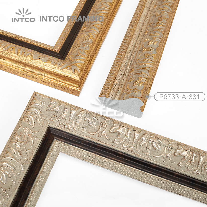 P6733 series PS patina picture frame mouldings