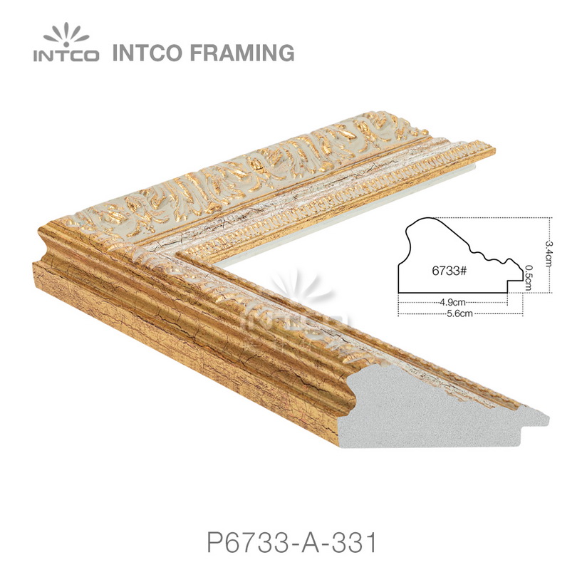 P6733-A-331 PS patina picture frame moulding drawing