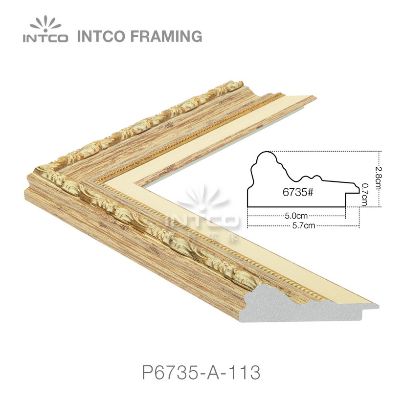 P6735-A-113 PS patina picture frame moulding drawing