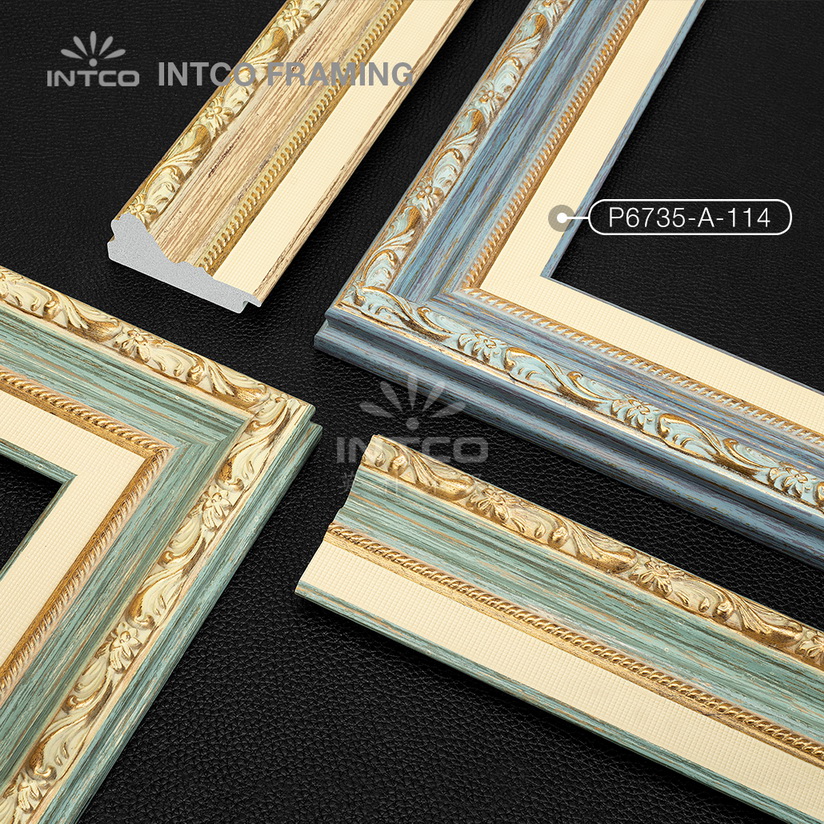 P6735 series PS patina picture frame mouldings