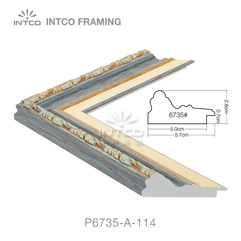 P6735-A-114 PS patina picture frame moulding drawing