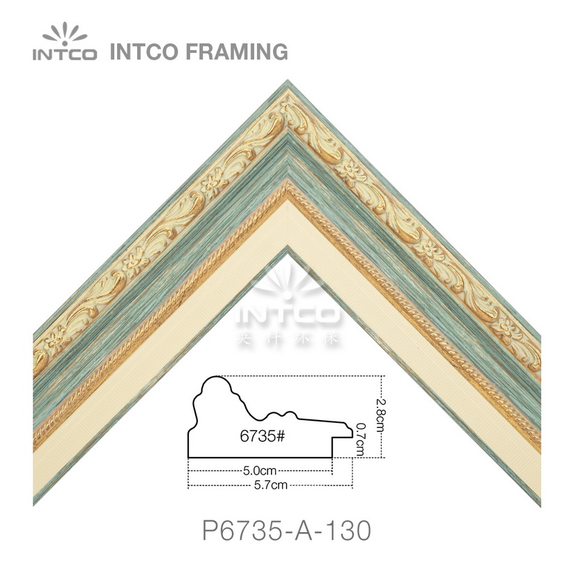 P6735-A-130 PS patina picture frame moulding corner sample