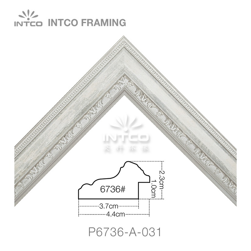 P6736-A-031 PS patina picture frame moulding corner sample
