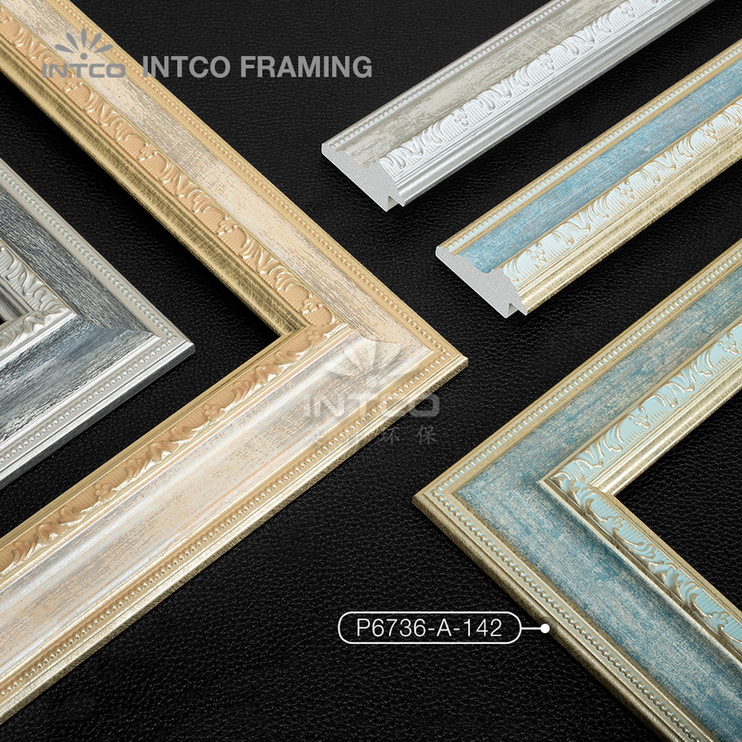 P6736 series PS patina picture frame mouldings