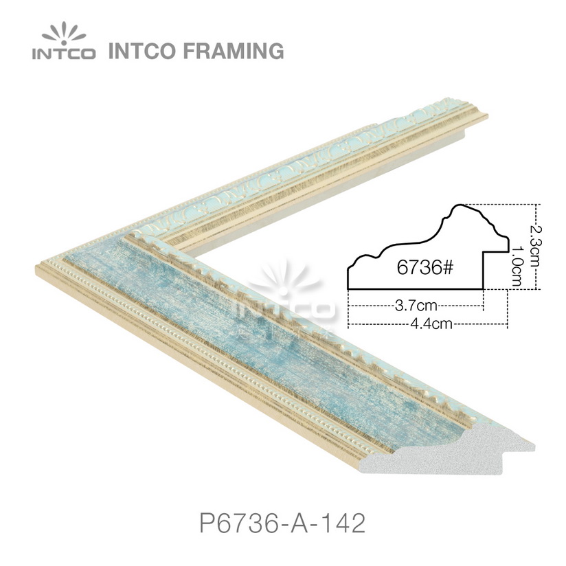 P6736-A-142 PS patina picture frame moulding drawing