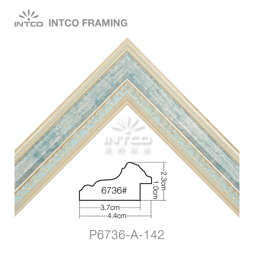 P6736-A-142 PS patina picture frame moulding corner sample
