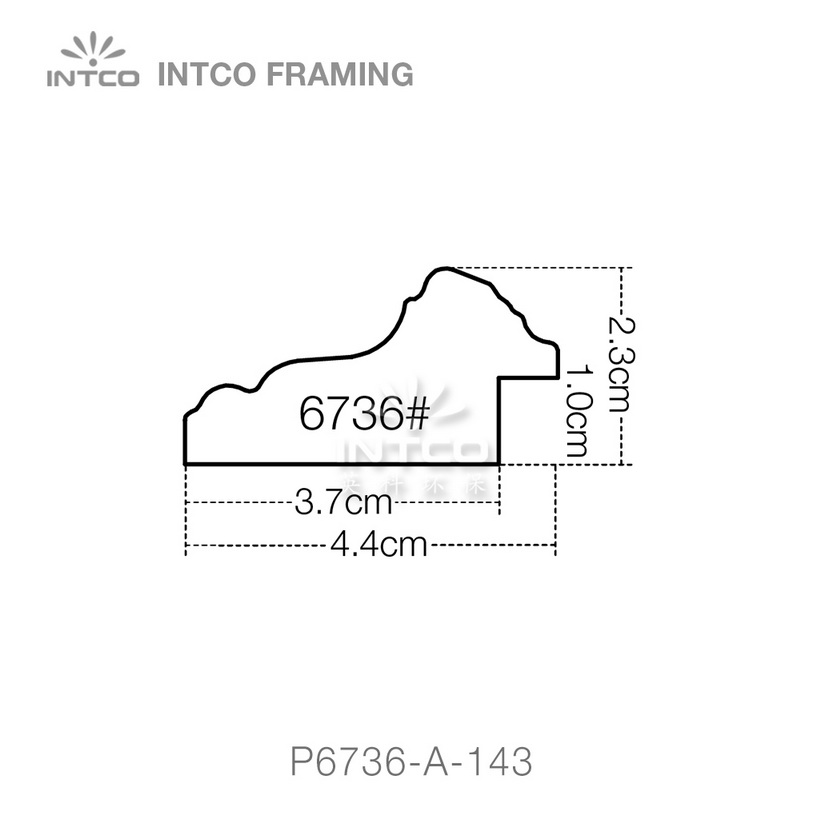 P6736 series PS patina picture frame moulding profile