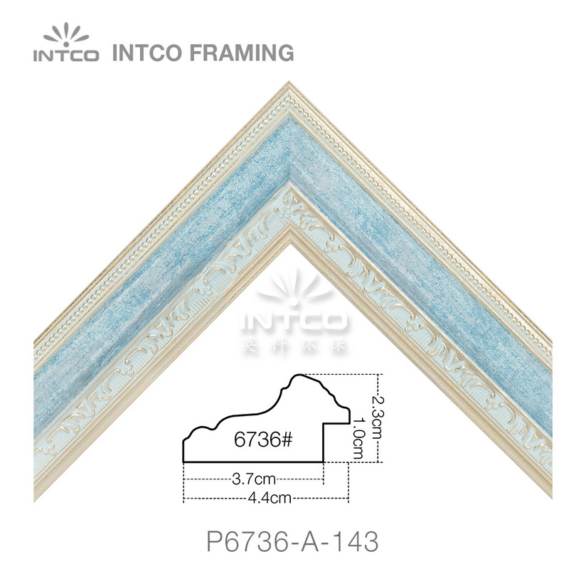 P6736-A-143 PS patina picture frame moulding corner sample