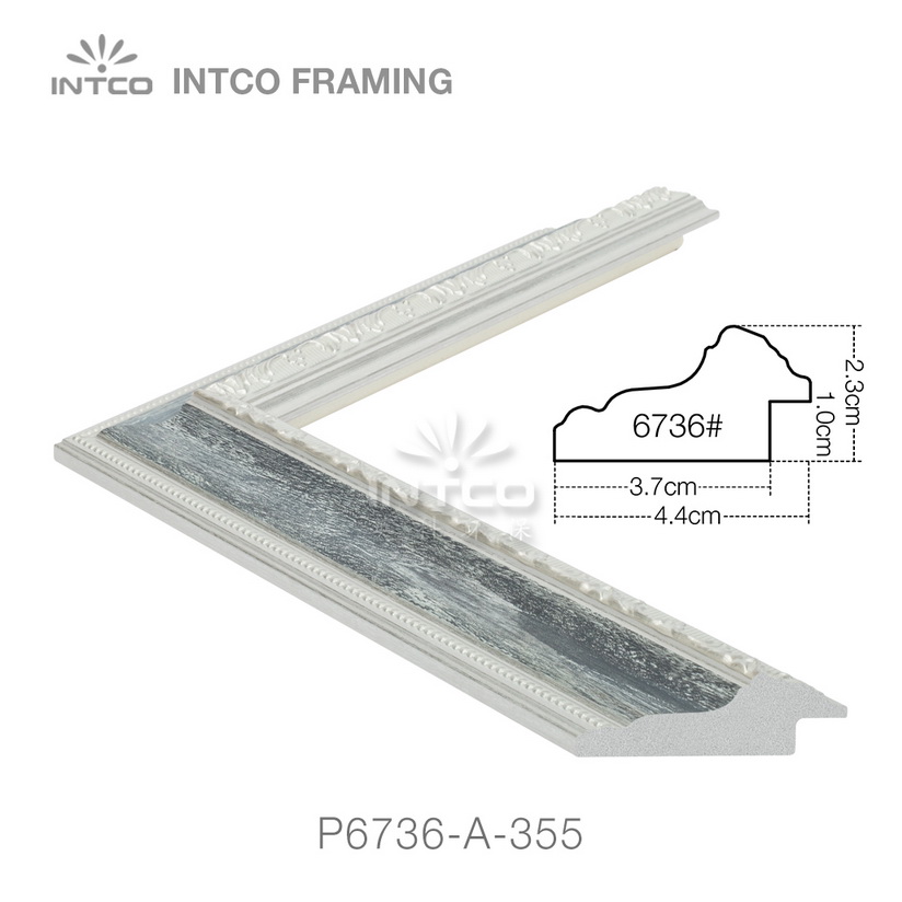 P6736-A-355 PS patina picture frame moulding drawing