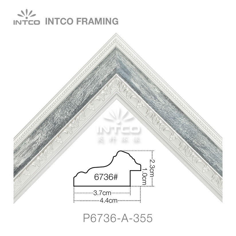 P6736-A-355 PS patina picture frame moulding corner sample