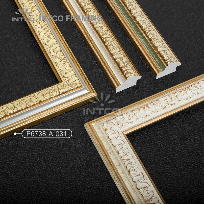 P6738 series PS patina picture frame mouldings