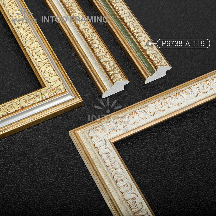 P6738 series PS patina picture frame mouldings