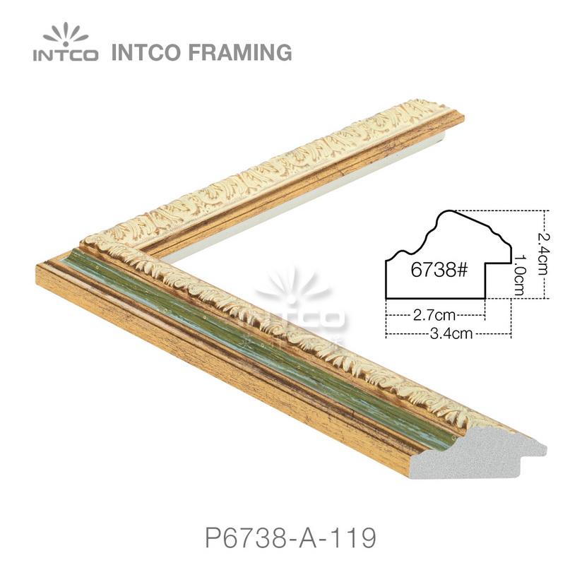 P6738-A-119 PS patina picture frame moulding drawing