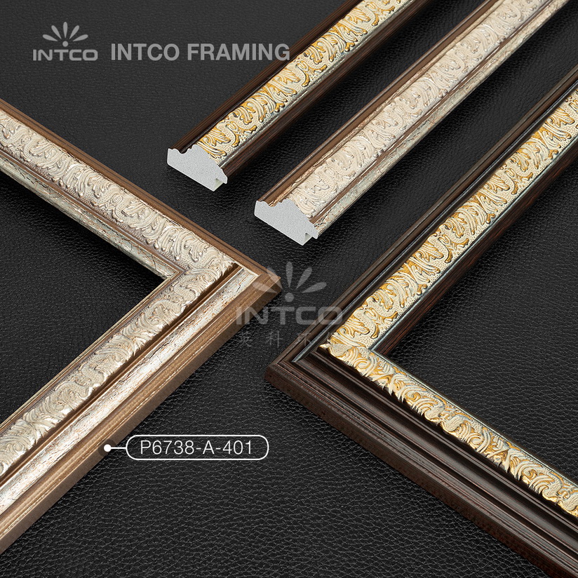 P6738 series PS patina picture frame mouldings