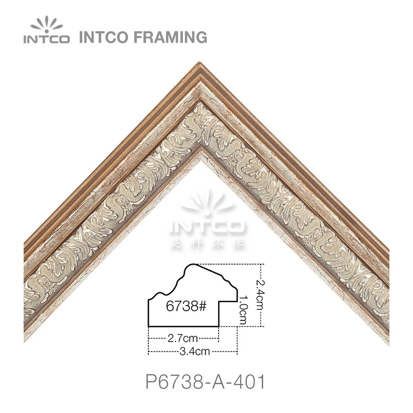 P6738-A-401 PS patina picture frame moulding corner sample