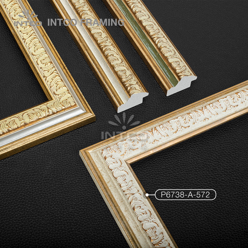 P6738 series PS patina picture frame mouldings