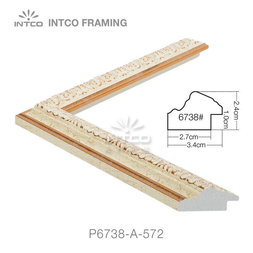 P6738-A-572 PS patina picture frame moulding drawing