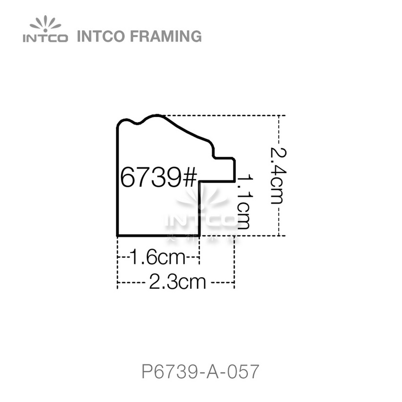 P6739 series PS Patina picture frame moulding profile