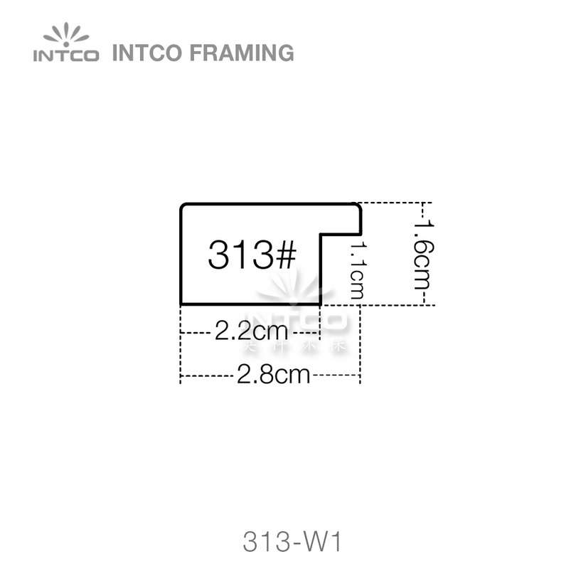 313 series PS picture frame moulding profile